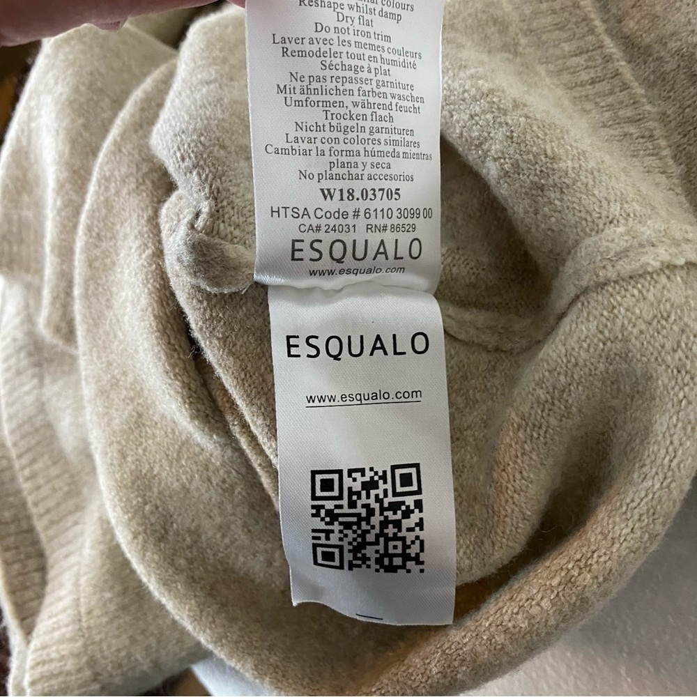 Esqualo Turtleneck Sweater Oatmeal Knit Large - Picture 7 of 8